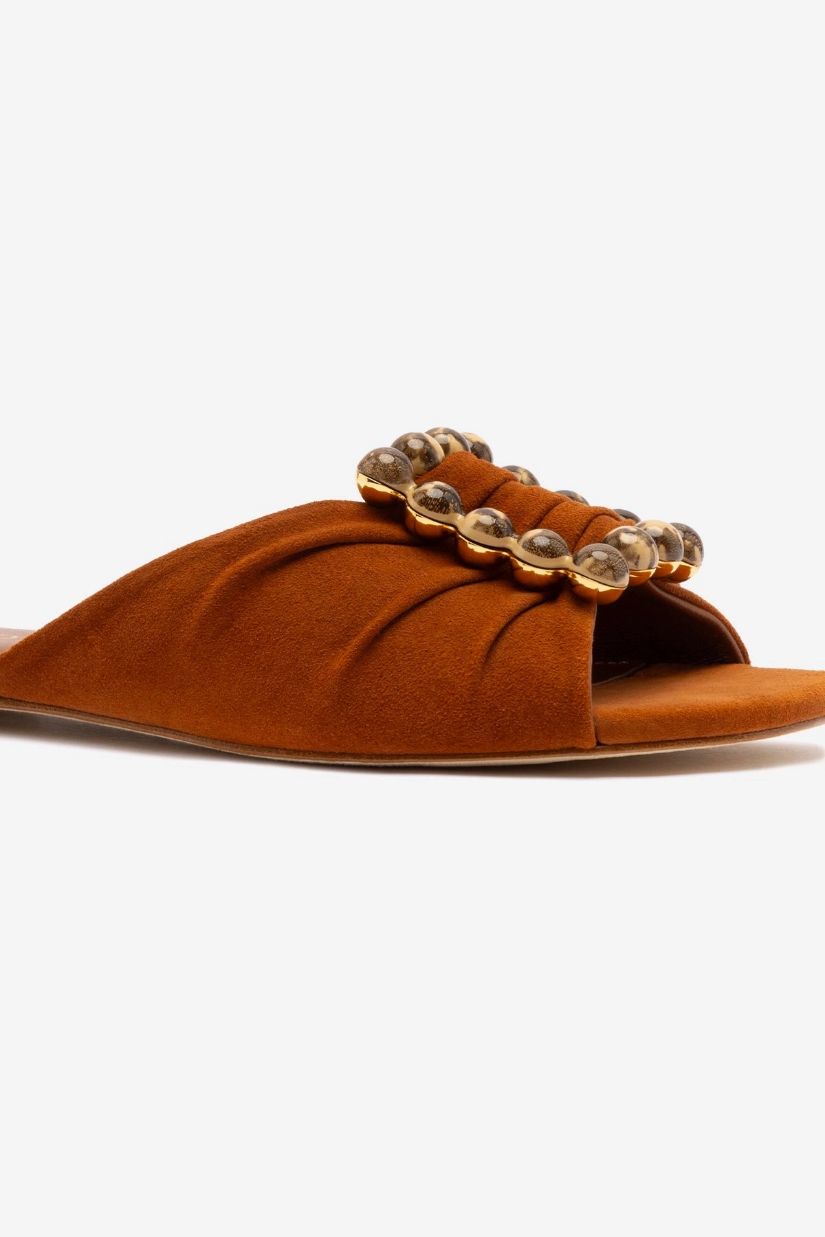 Quiet Step Chloe Gosselin by Larroud Nova Flat In Chestnut Suede
