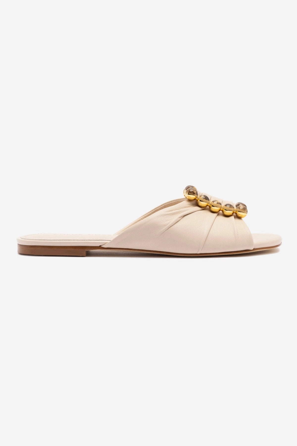 All Day Comfort Engineering Linen Air Chloe Gosselin by Larroud Nova Flat In Puff Cream Leather
