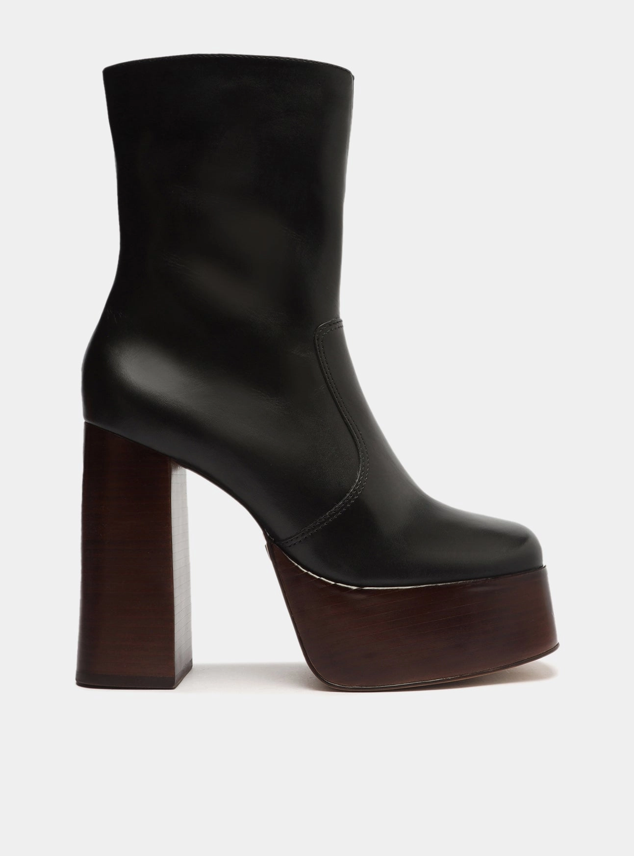 Chloe  Leather Block Boot Low Profile Windy Weather