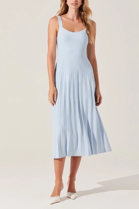ASTR Aylin Pleated Midi Sweater Dress Guest Glam