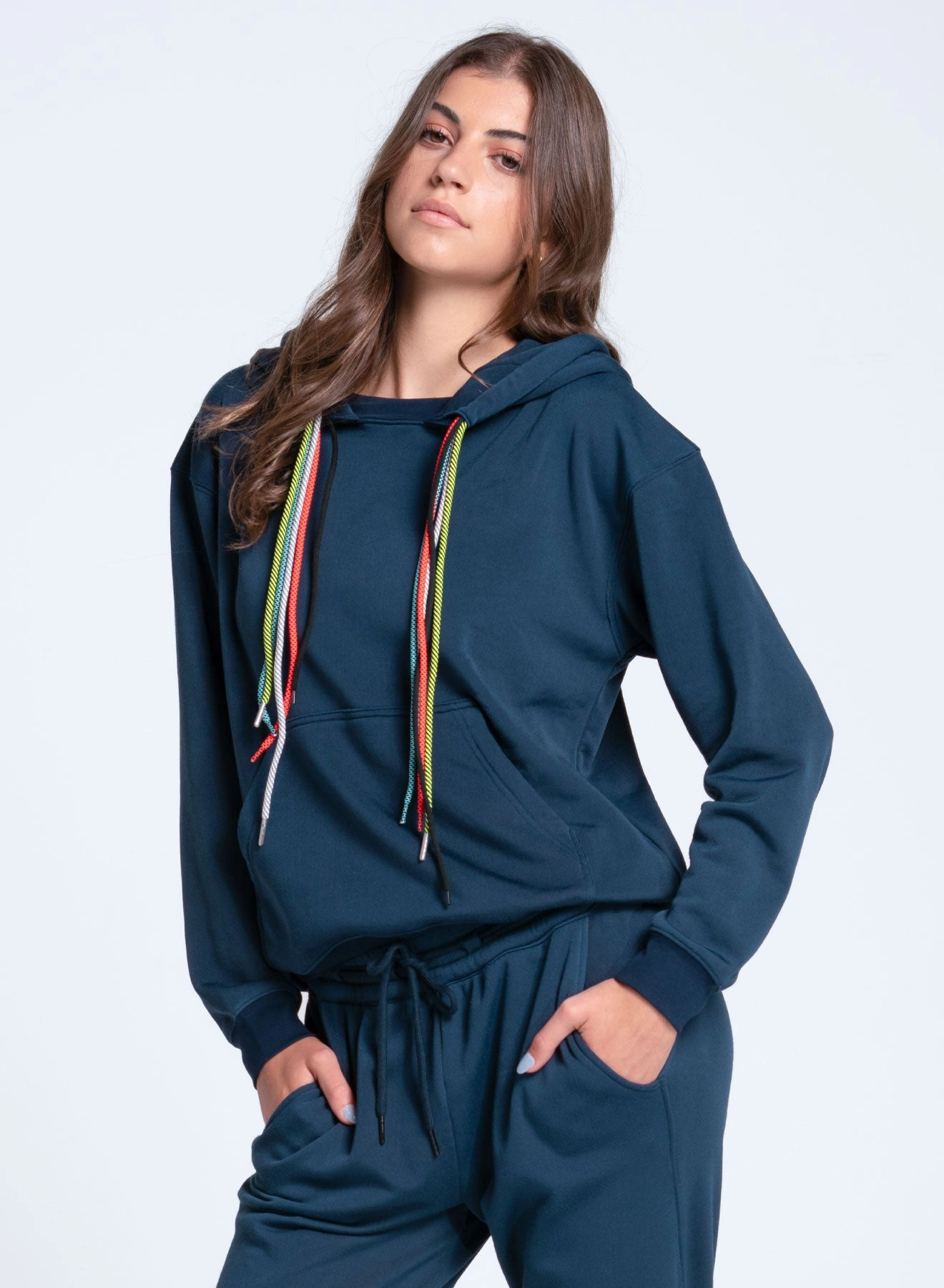 RibbedCollar MultiPanelDesign Chroma Cord Hoodie