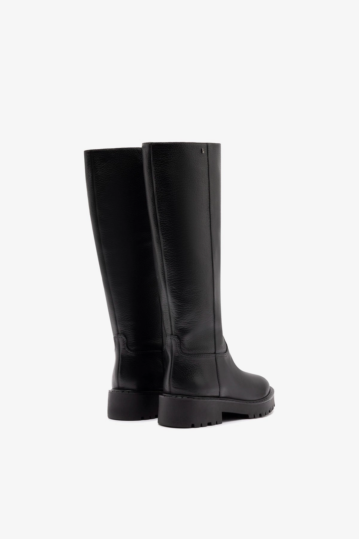 Anne Lugsole Boot In Black Leather Stable construction