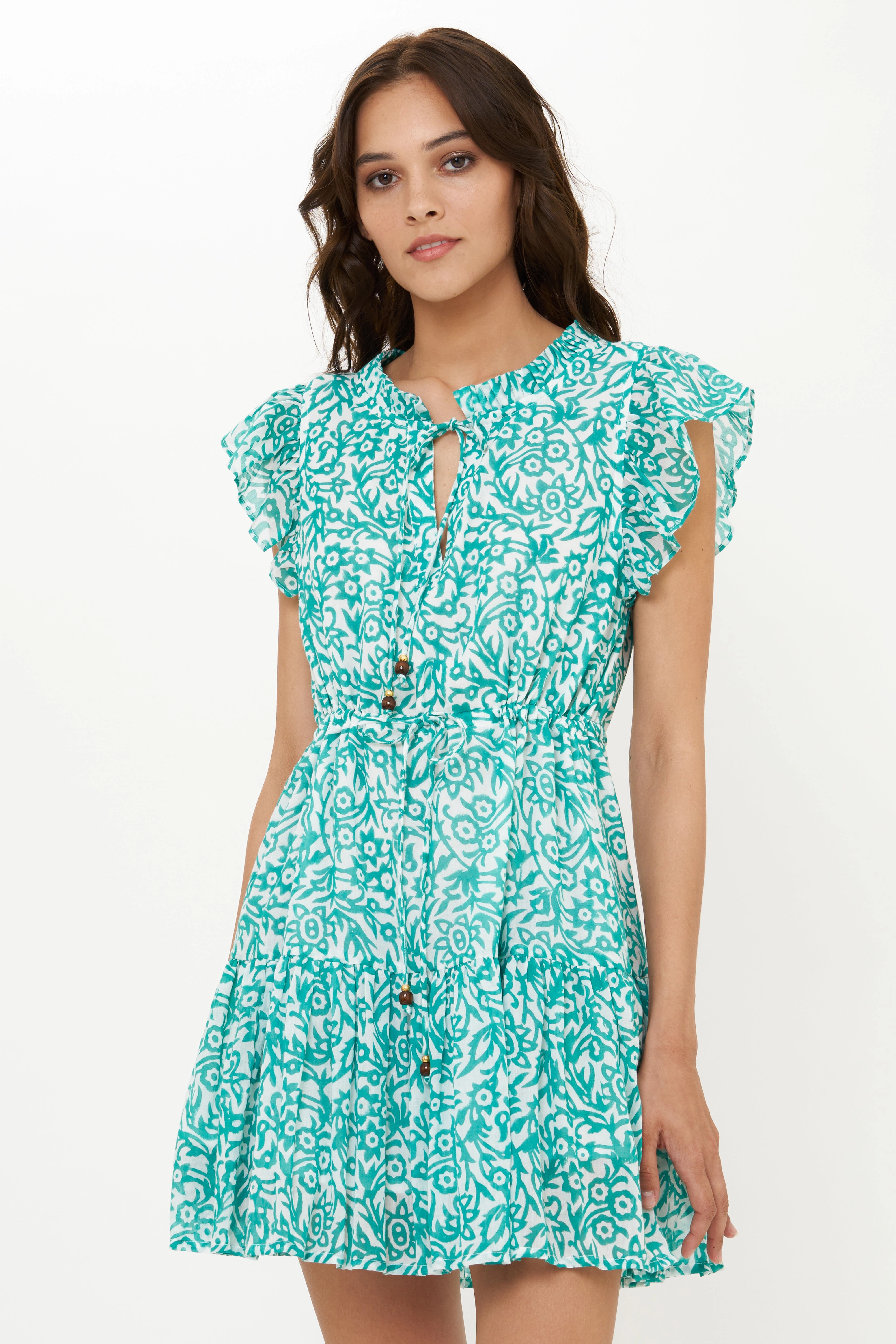 Cinched Flirty Short Cypress Jade Versatile Touch