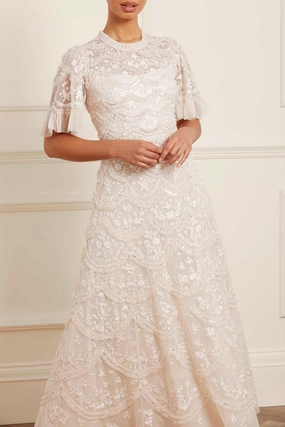 Soft Stretch WideCollarDesign Lily Bloom Ankle Gown