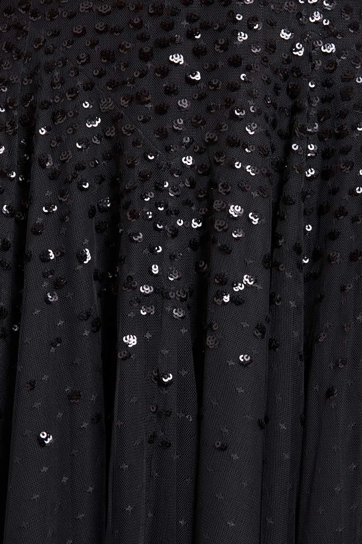 Dappled Sequin Draped Off-Shoulder Midaxi Dress Cozy Comfort