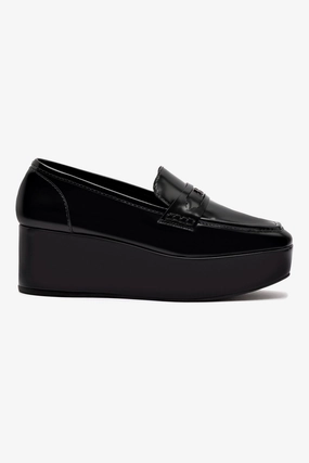 Comfort Curve Proprioception Enhance Suki Flatform Loafer In Black Box Leather