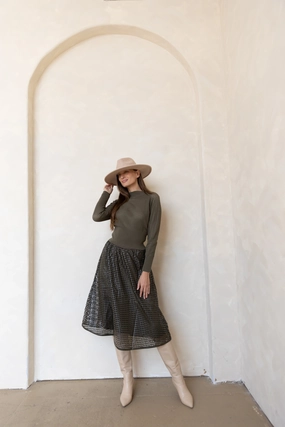 Simple Layers Clean Style Nessa Midi Skirt