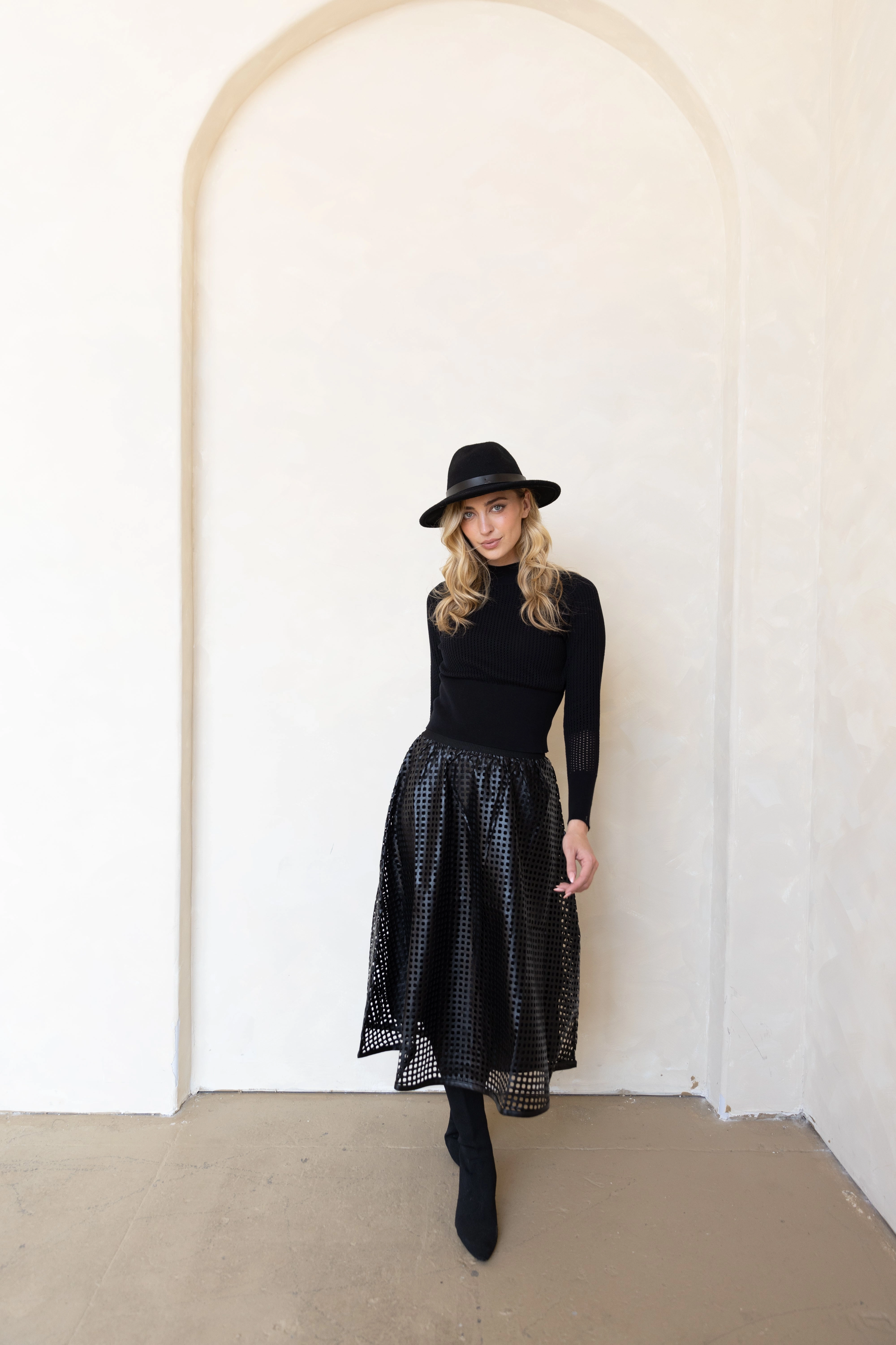 Nessa Midi Skirt Cool Tone Fashion Combo