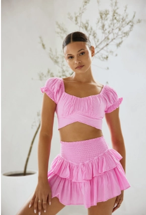 Blanco By Nature Ruffle Skirt muted tone