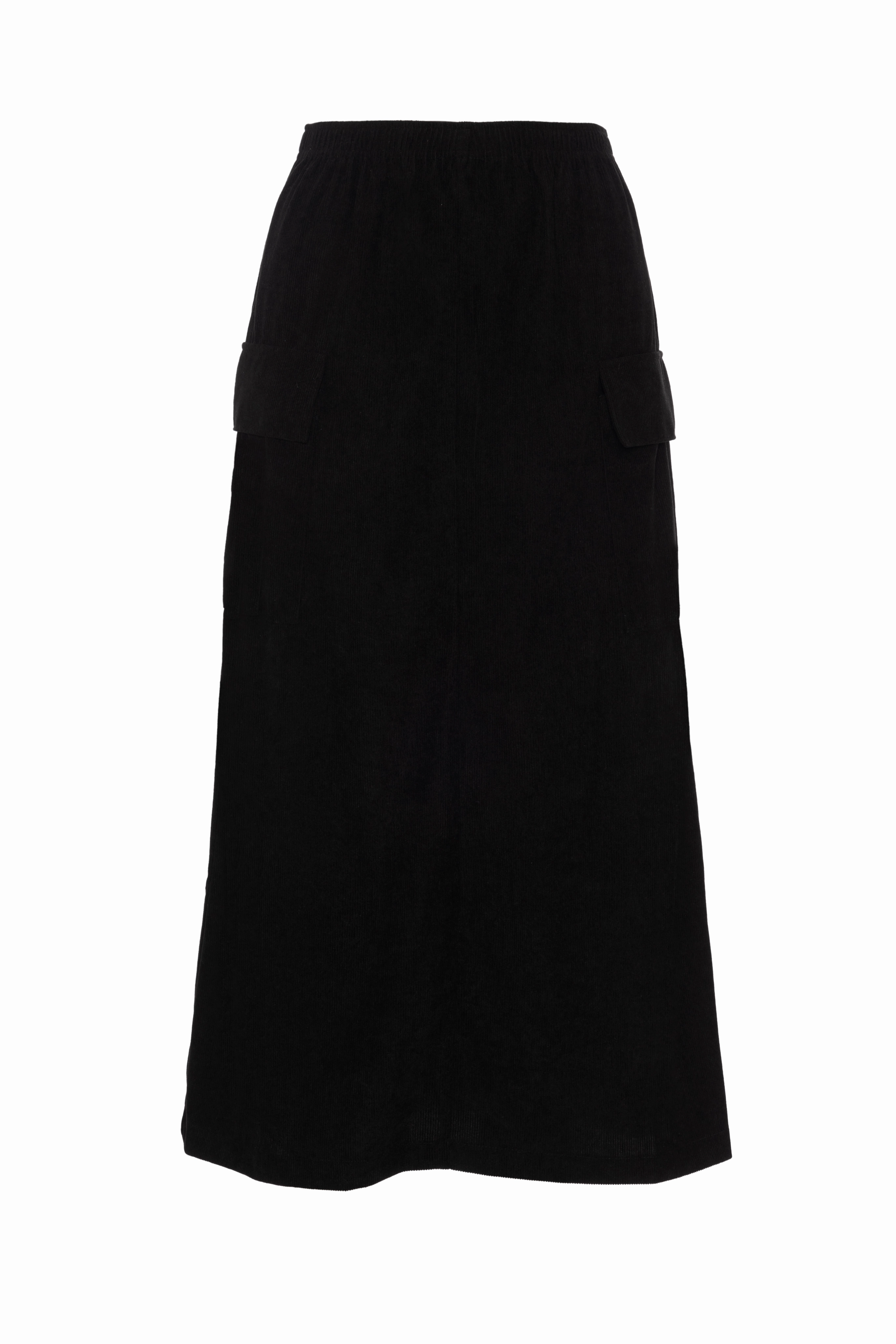 Aspect Black corduroy Midi with Pockets WB5CPT7264 Timeless Outfit Button Fastenings
