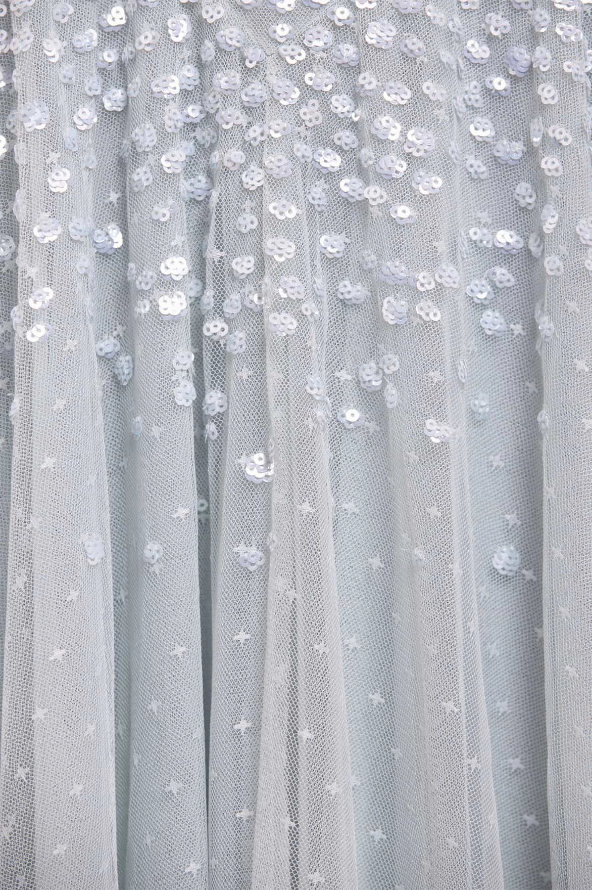 Dappled Sequin Off-Shoulder Ballerina Dress Classic knee-length dress