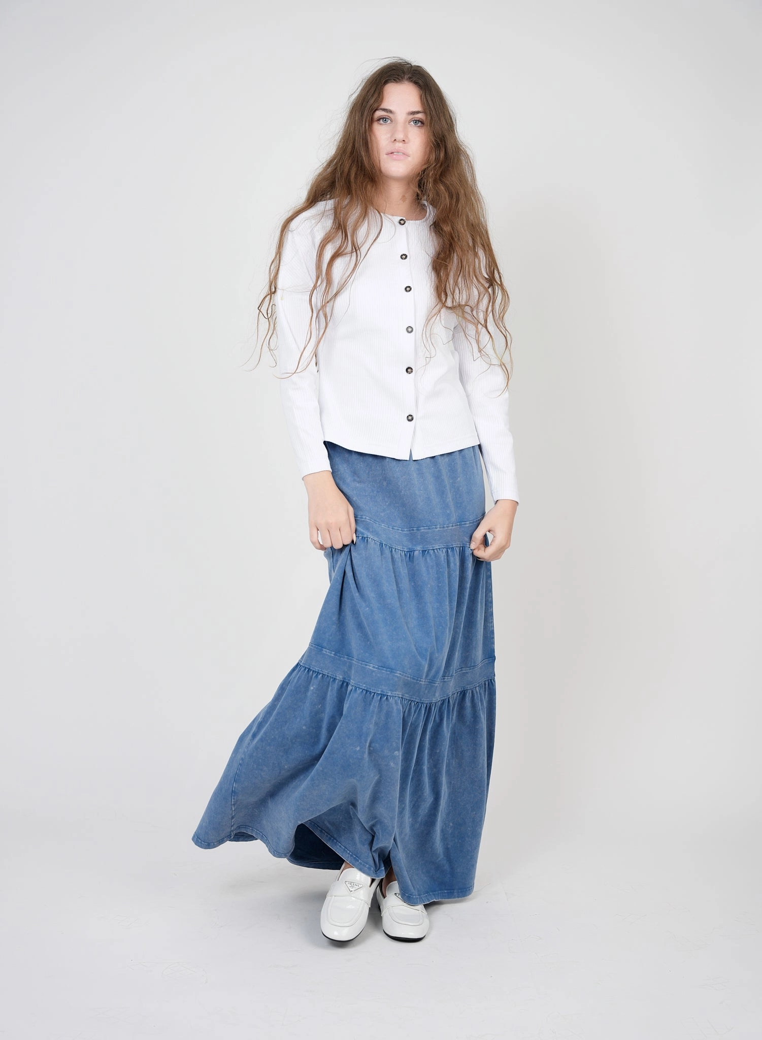 Ankle length Red Myth Light Denim Wash Long SB2CM7460SLW