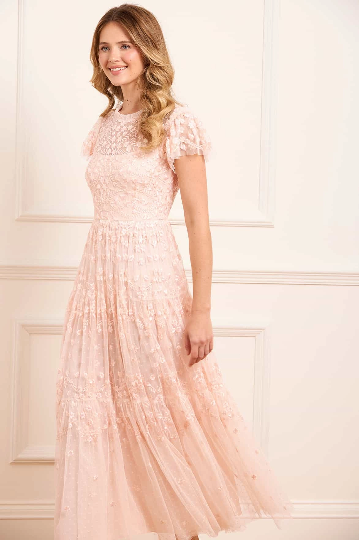 Formal Setting Clover Short Sleeve Ankle Gown