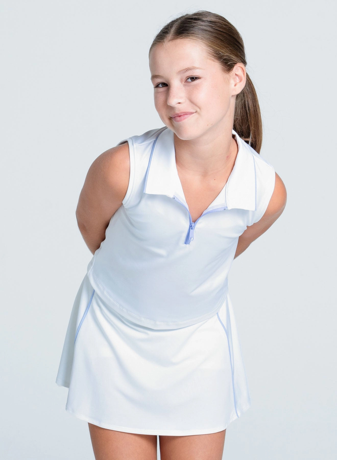 Elasticated Hem BioBased Fiber Club Zip Sleeveless Polo