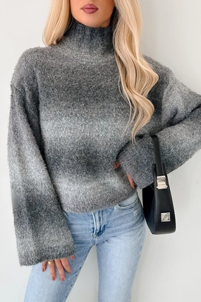 Cold News Ombre Turtleneck Sweater (Grey) Reinforced Seam Technique AntiStatic Material