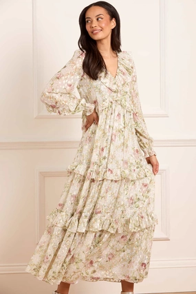 Confident Touch Travel-friendly Colette's Rose Cherie Lurex Ankle Gown