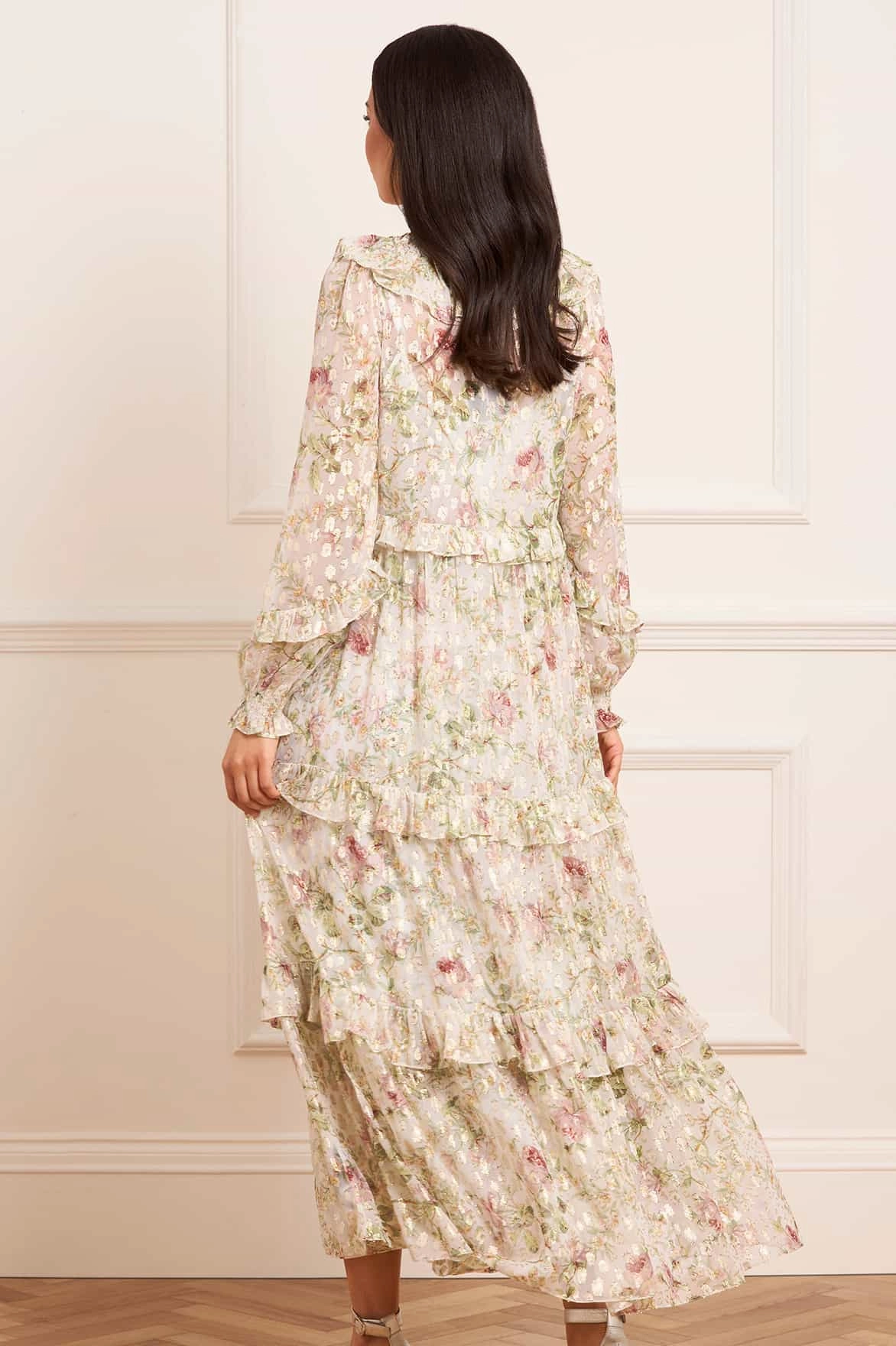Airy Silk Colette's Rose Cherie Lurex Ankle Gown