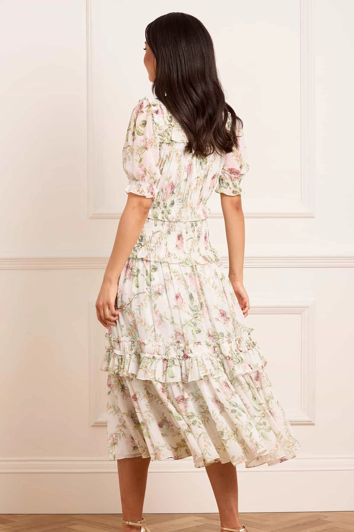 Romantic-Style Relaxed Comfort Colette's Rose Emilia Georgette Ballerina Dress