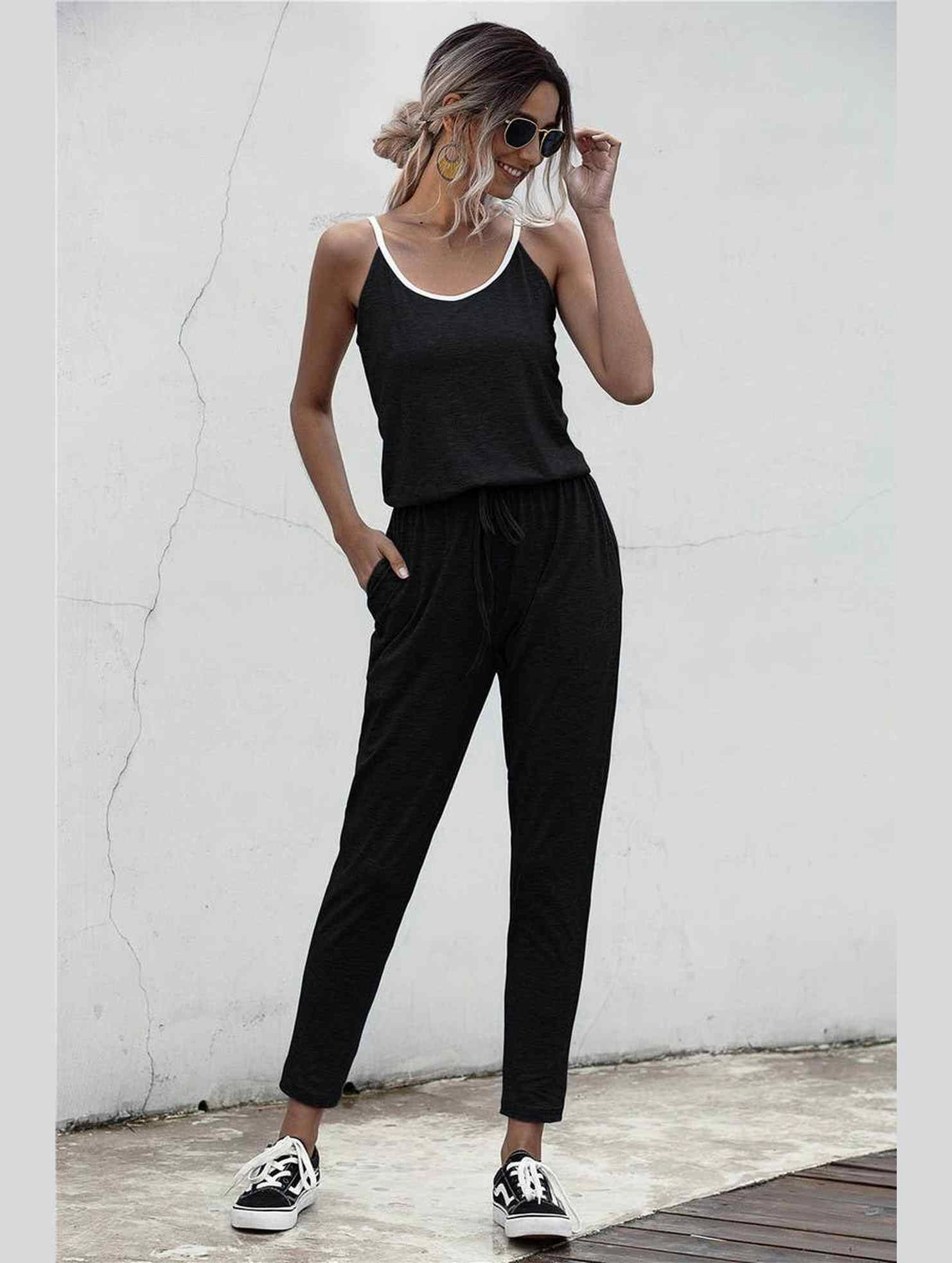 Hot Premium COLOR MATCHING CAMISOLE JUMPSUIT_CWSJS0430