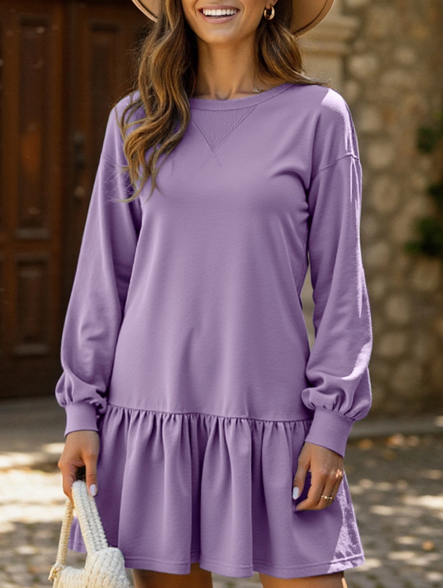 Long-sleeved sweatshirt dress Shine Finish