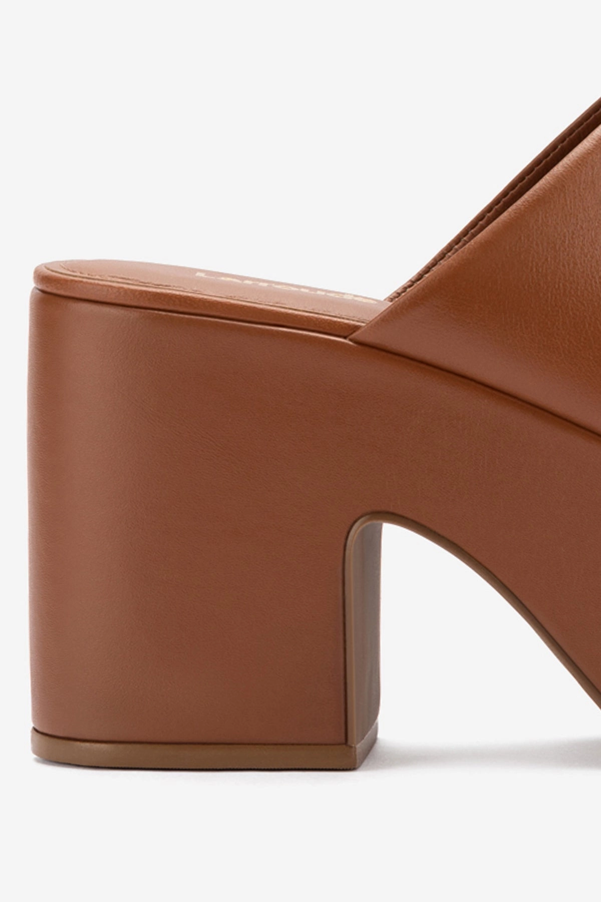 Miso Platform Clog In Caramel Leather Smooth Inner Seams