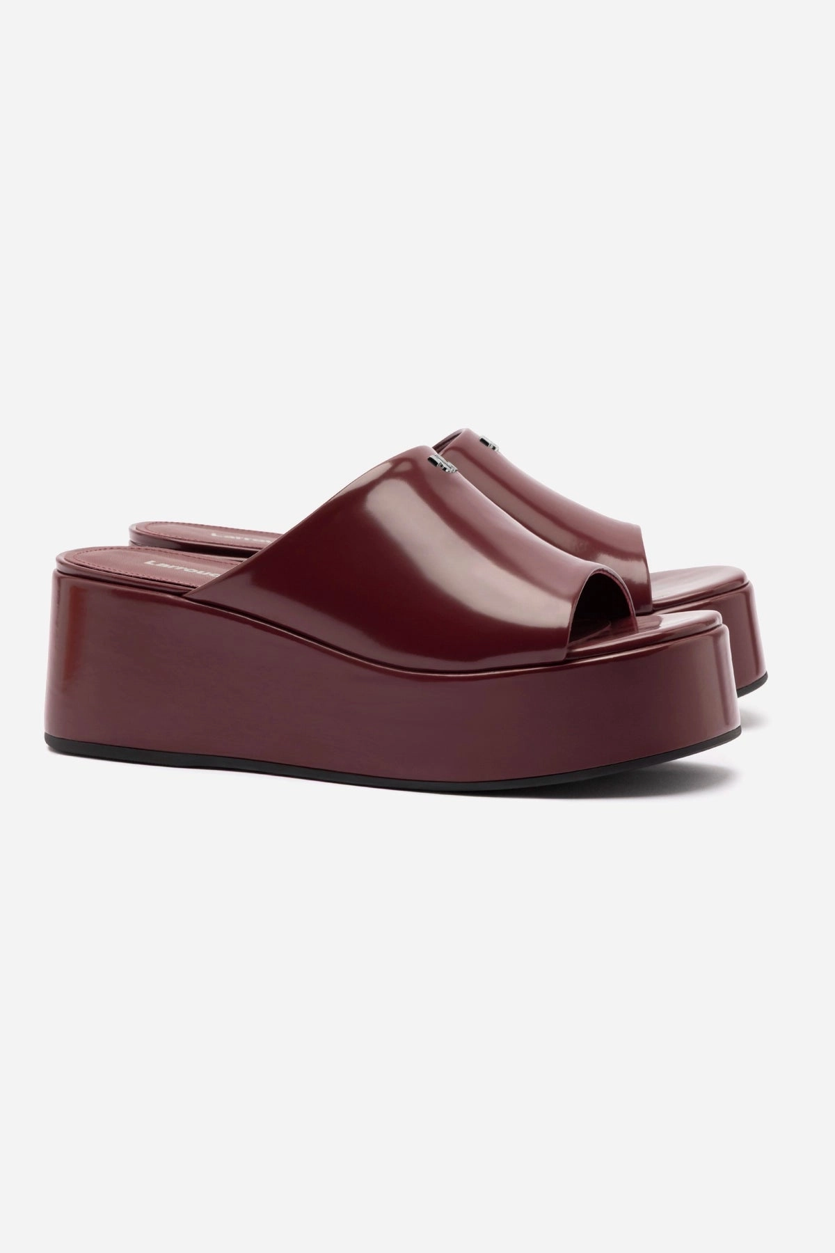 Wet Grip Curve Hug Charli Box Mule In Burgundy Leather