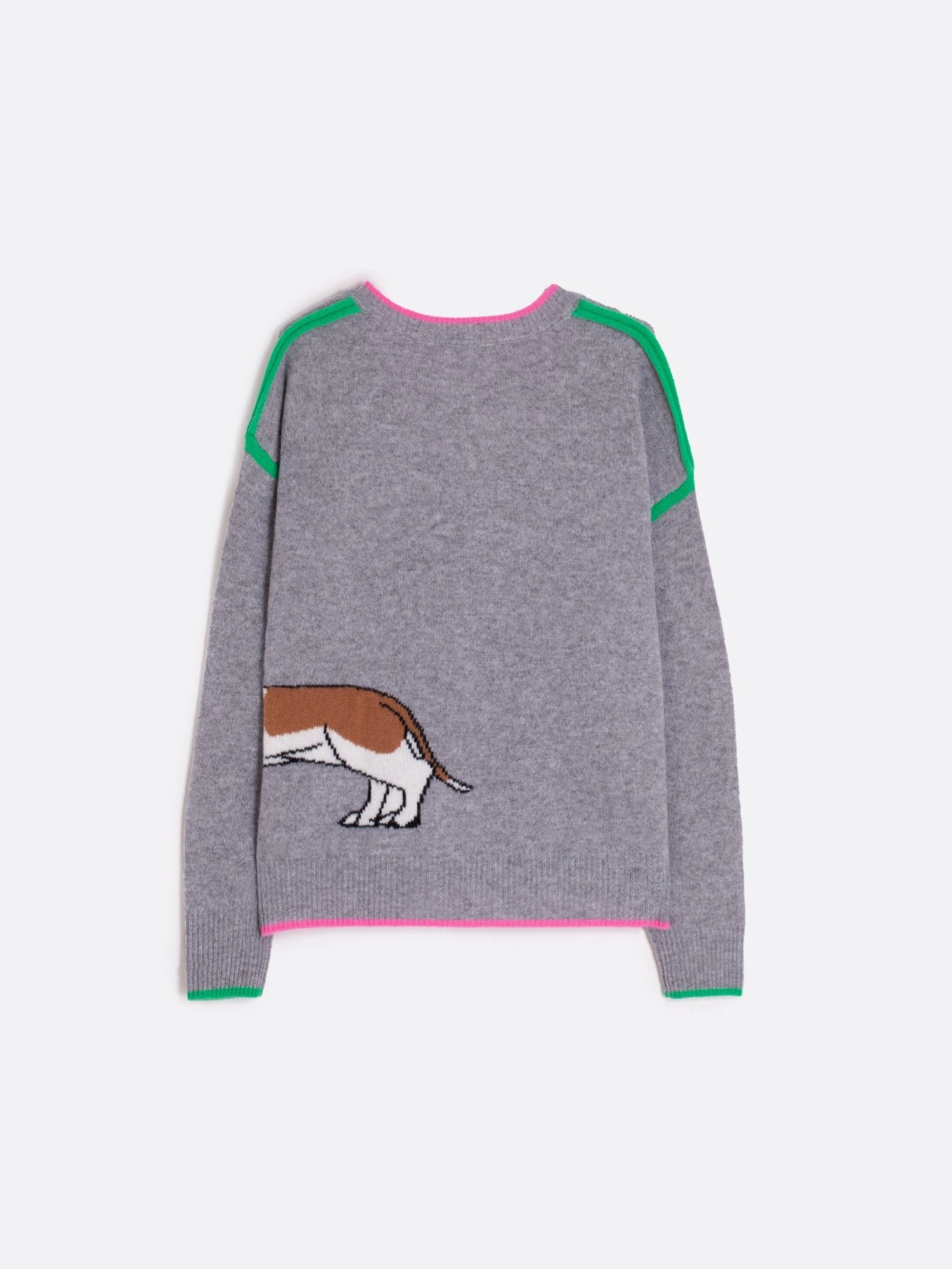 FadeResistantTechnology Rolled Hem Detailing DOG VNECK SWEATER