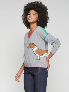 DOG VNECK SWEATER Resilient Elasticity