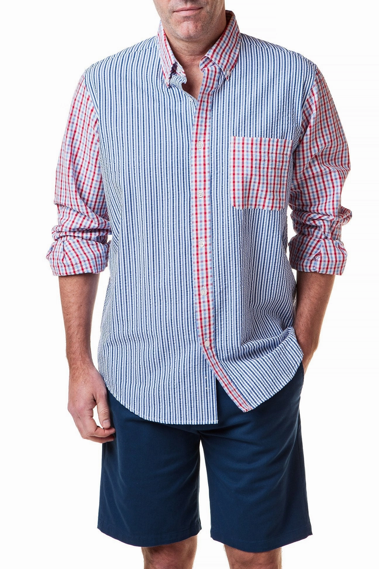 Chase Shirt Party Seersucker Check Shirt Reflective Accent Trim FrictionResistantEdges