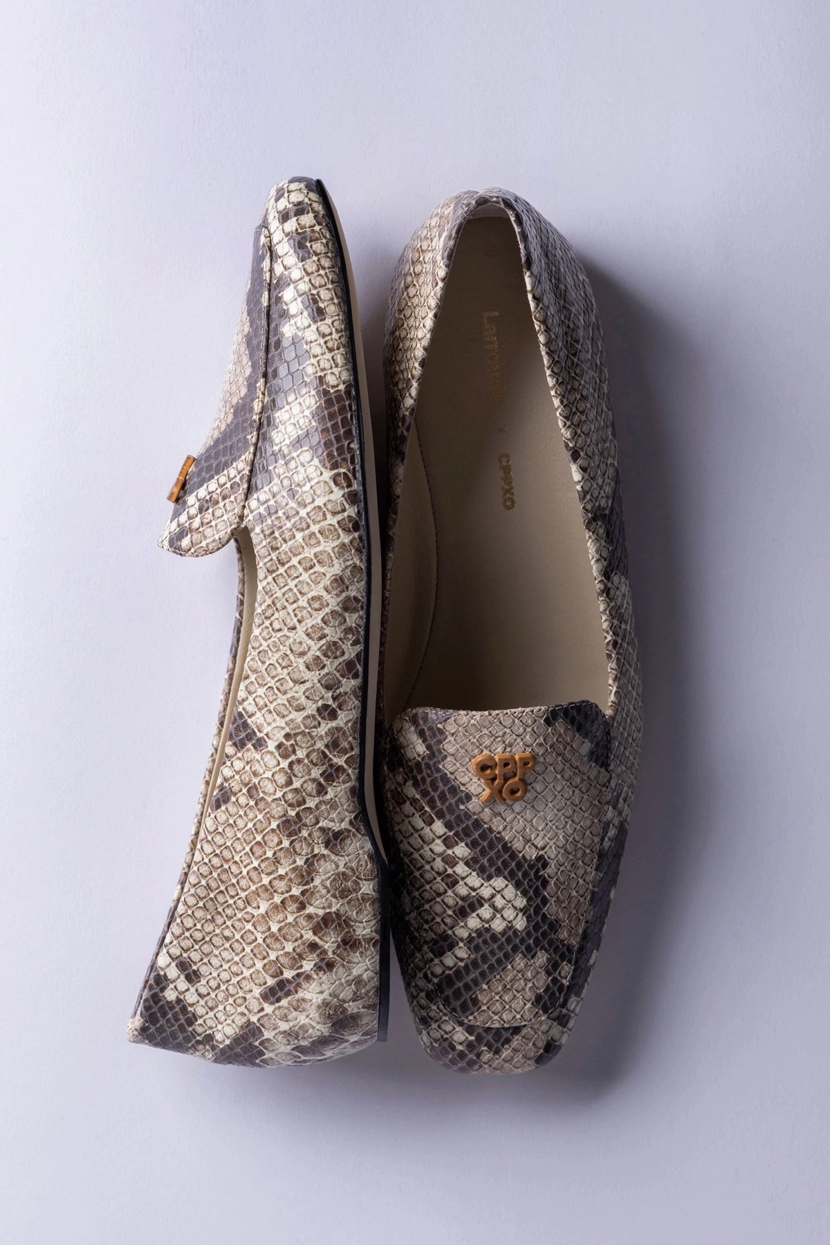Breathable Indoor Fitness Synthetic Larroud x CPPXO Loafer In Neutral Snake Leather