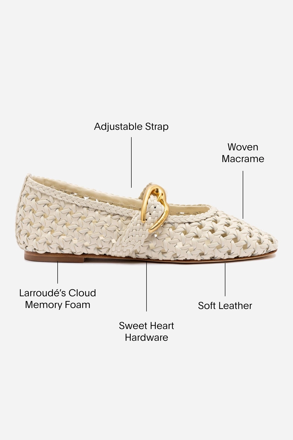 Moisture wicking Verona New Macrame In Ivory Leather