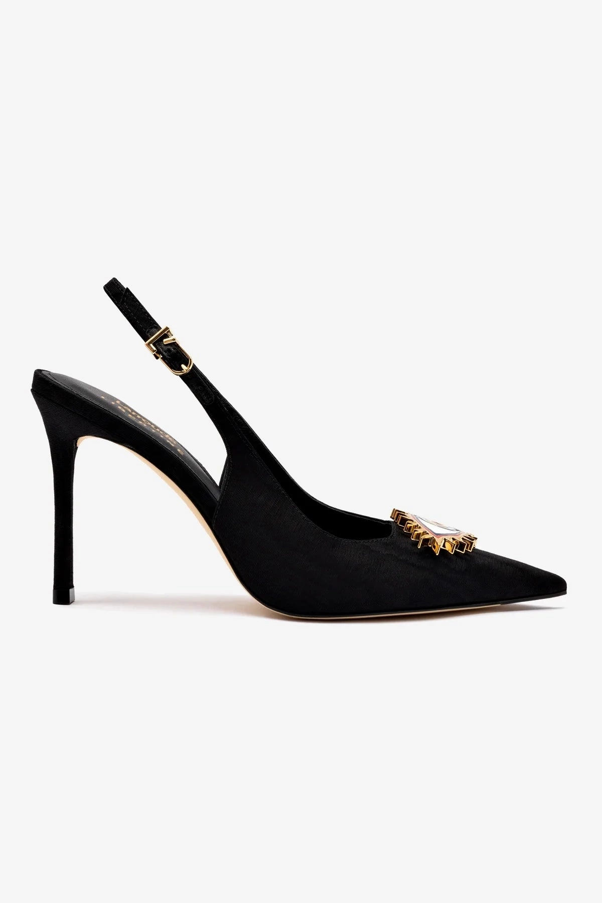 Larroud x Libertine Eye Pump Hi In Black Fabric Slip Resistant Sole Baby Soft