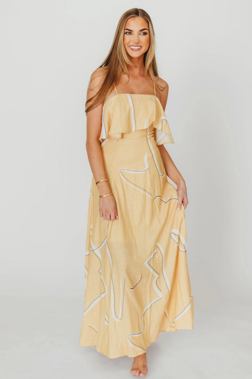 Lark Ruffle Detail Maxi Dress in Mango Go To Wear