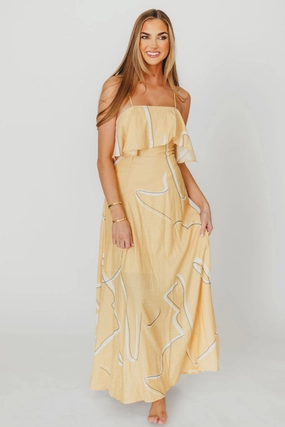 Lark Ruffle Detail Maxi Dress in Mango Go To Wear
