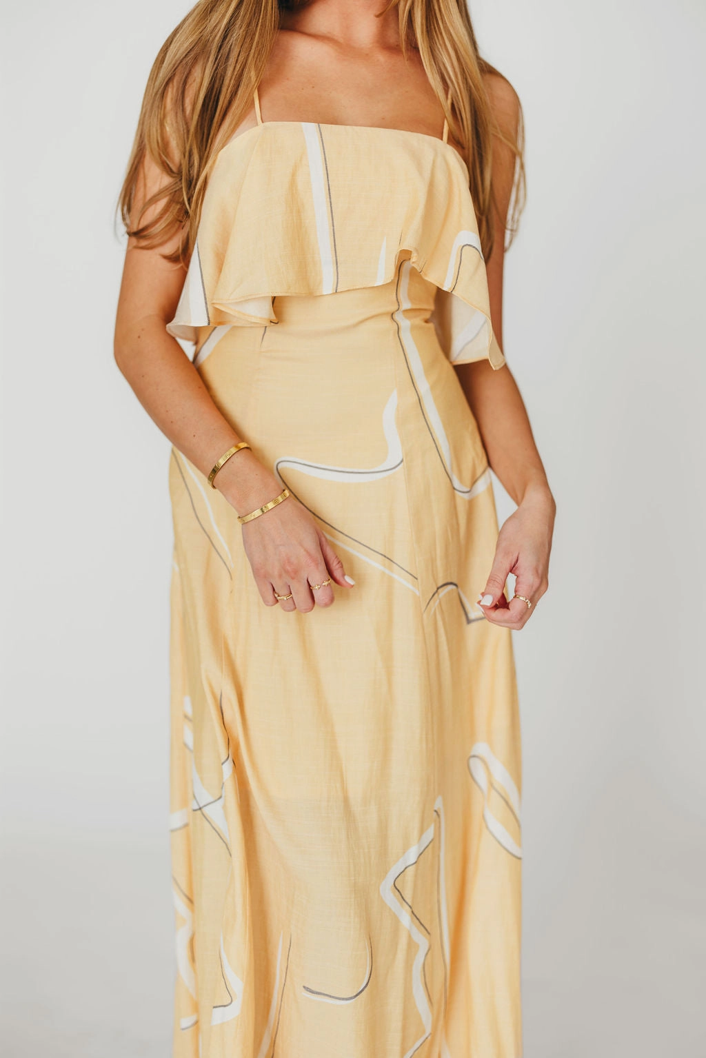 City Layers Lark Ruffle Detail Maxi Dress in Mango