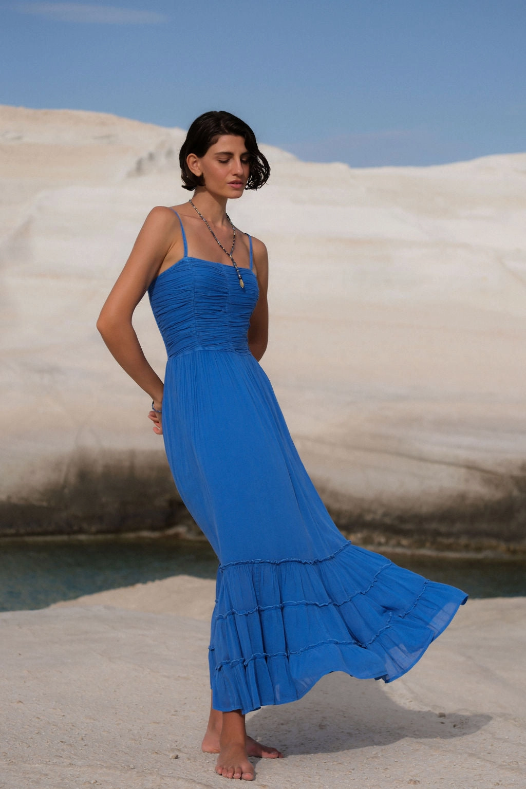 Boheme Dress Blue Figure-Skimming