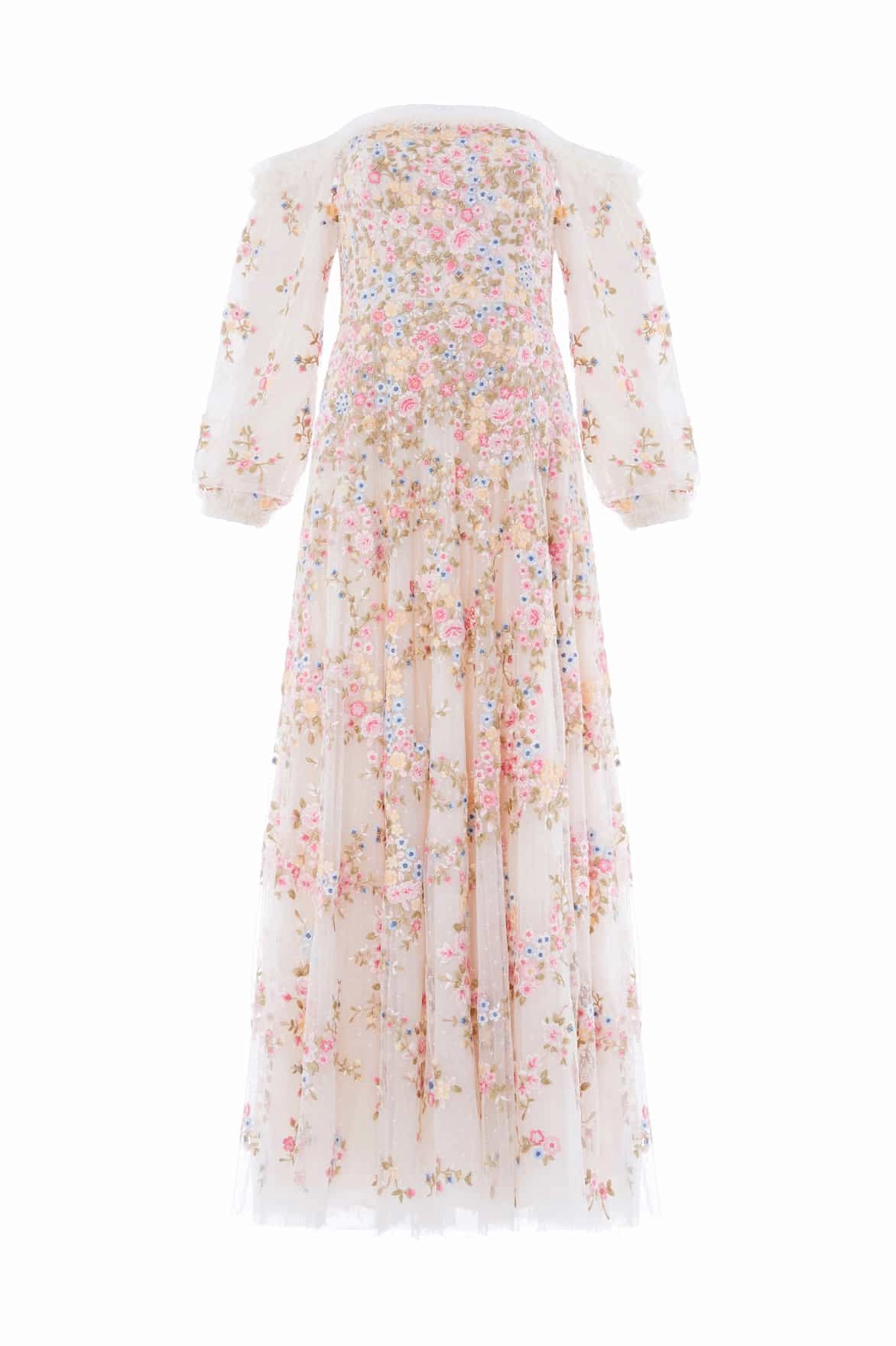 Lunaria Wreath Off-Shoulder Long Sleeve Gown Mood Booster