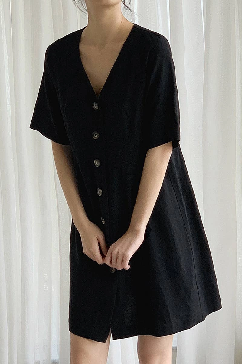 COTTON WAIST SLIMMING HEMP FRENCH DRESS_CWDSD4069 Modest Cut NonIrritatingLining