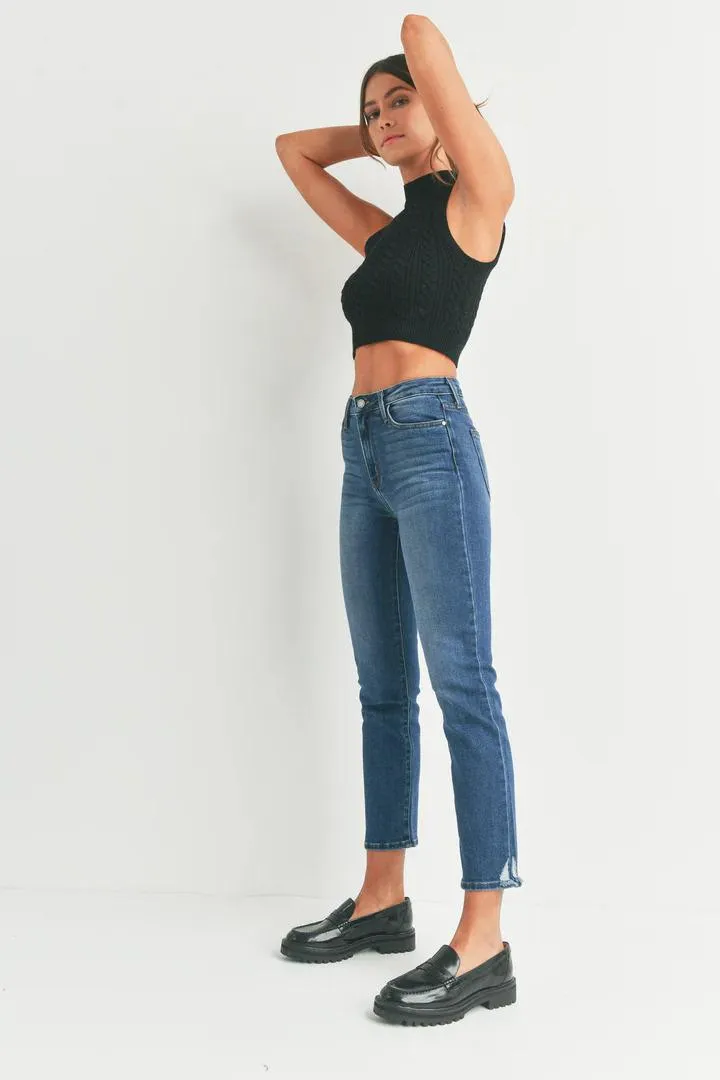 Just Black Slim Straight Distressed Jeans EasyCareFabric