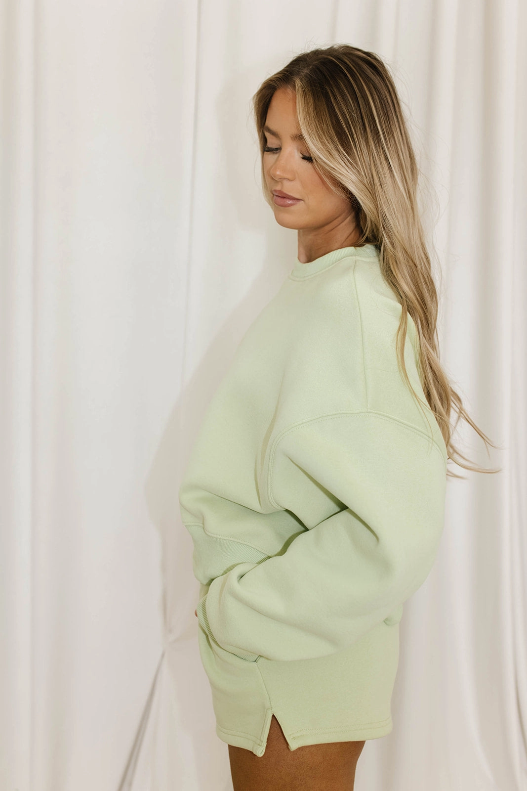 Comfy Cozy Sweatshirt in Sage Lime - Bottoms Sold Separately MultiPocket