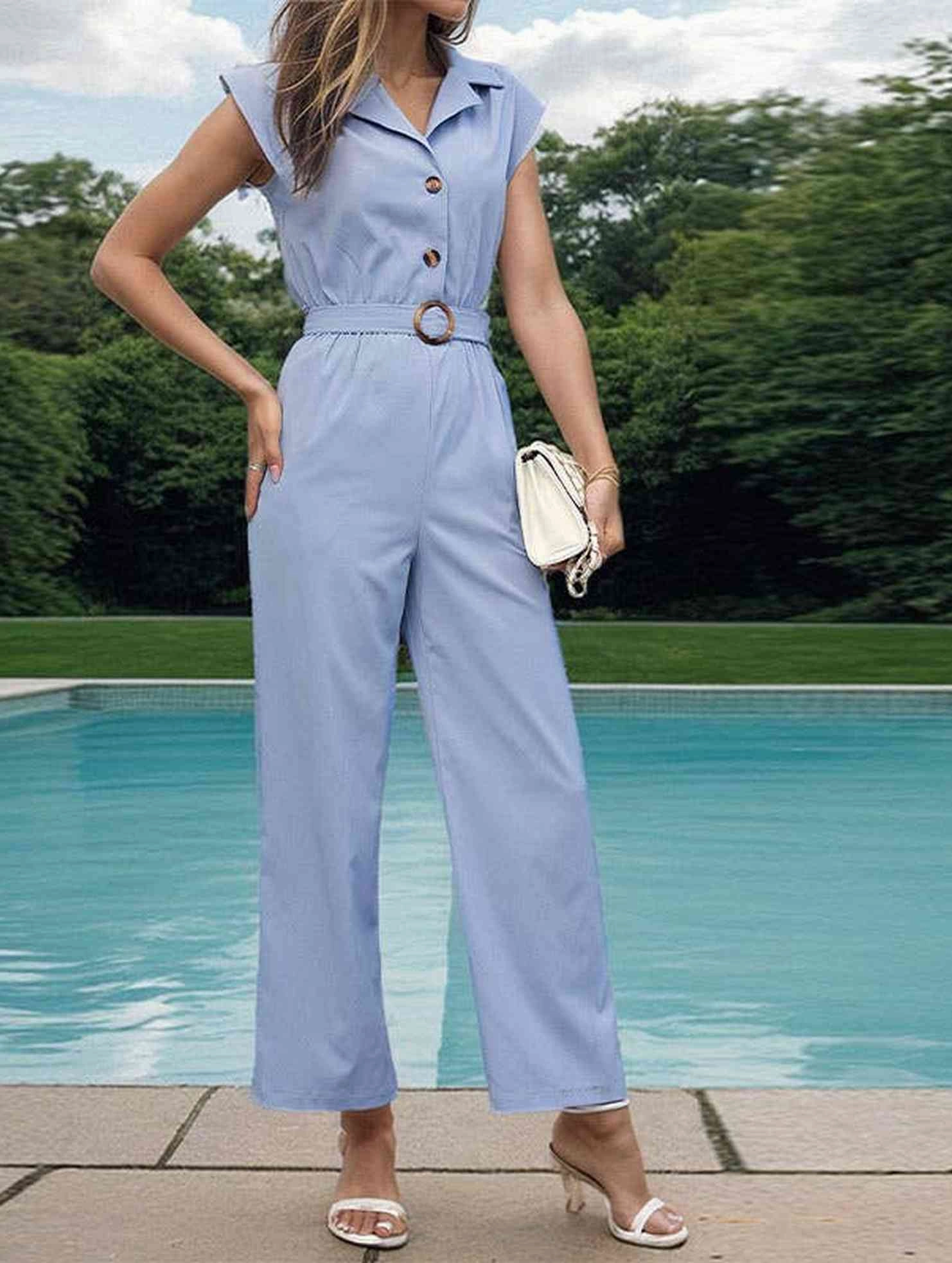 Travel Men COMMUTER STRAIGHT ROMPERS WITH LAPELS_CWSJS0704