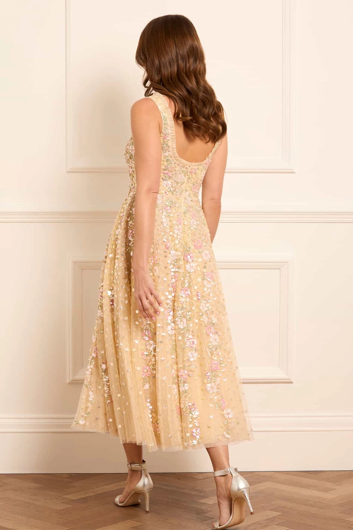 Confetti Scoop Neck Ballerina Dress Versatile Touch Fall Fashion