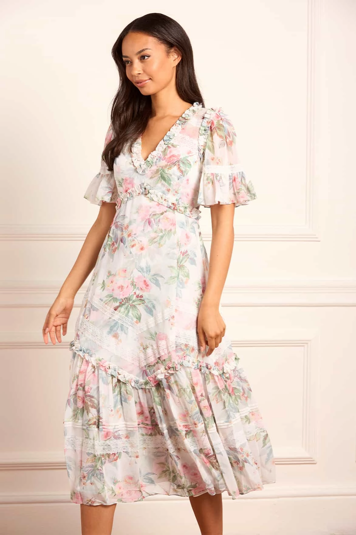 Street Casual Paradise Garden Sonata Georgette Ballerina Dress