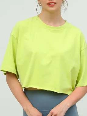 COTTON SOLID COLOR CROP TOP_CWTBLS0838 FoamReinforcedCollar Adjustable Cuff