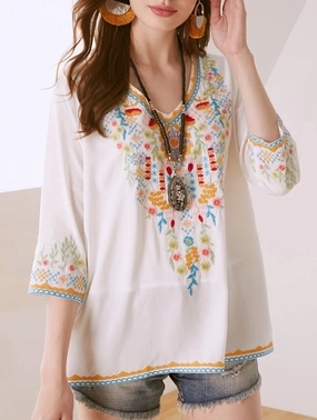 COTTON EMBROIDERED SHIRT_CWTBLL0816 Quick Access Slit