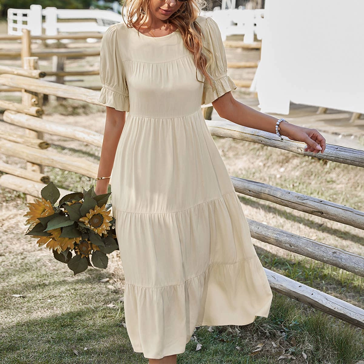 COTTON SWING DRESS_CWDSD3407 Smart and Chic Romantic date dress