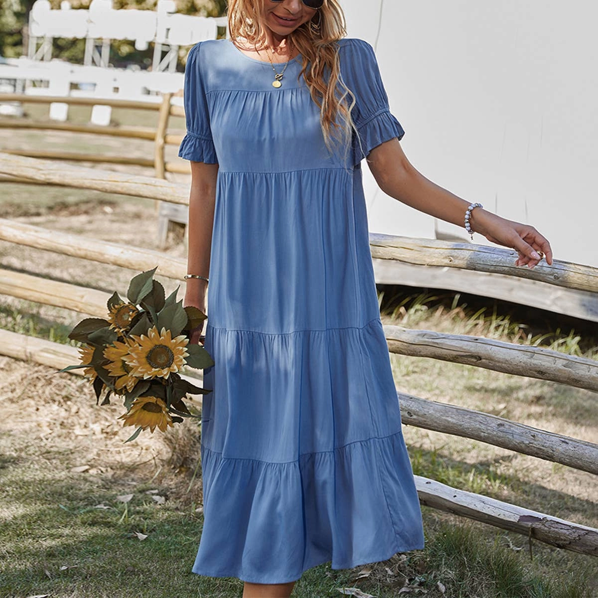 Family Glow Stylish and Simple COTTON SWING DRESS_CWDSD3407