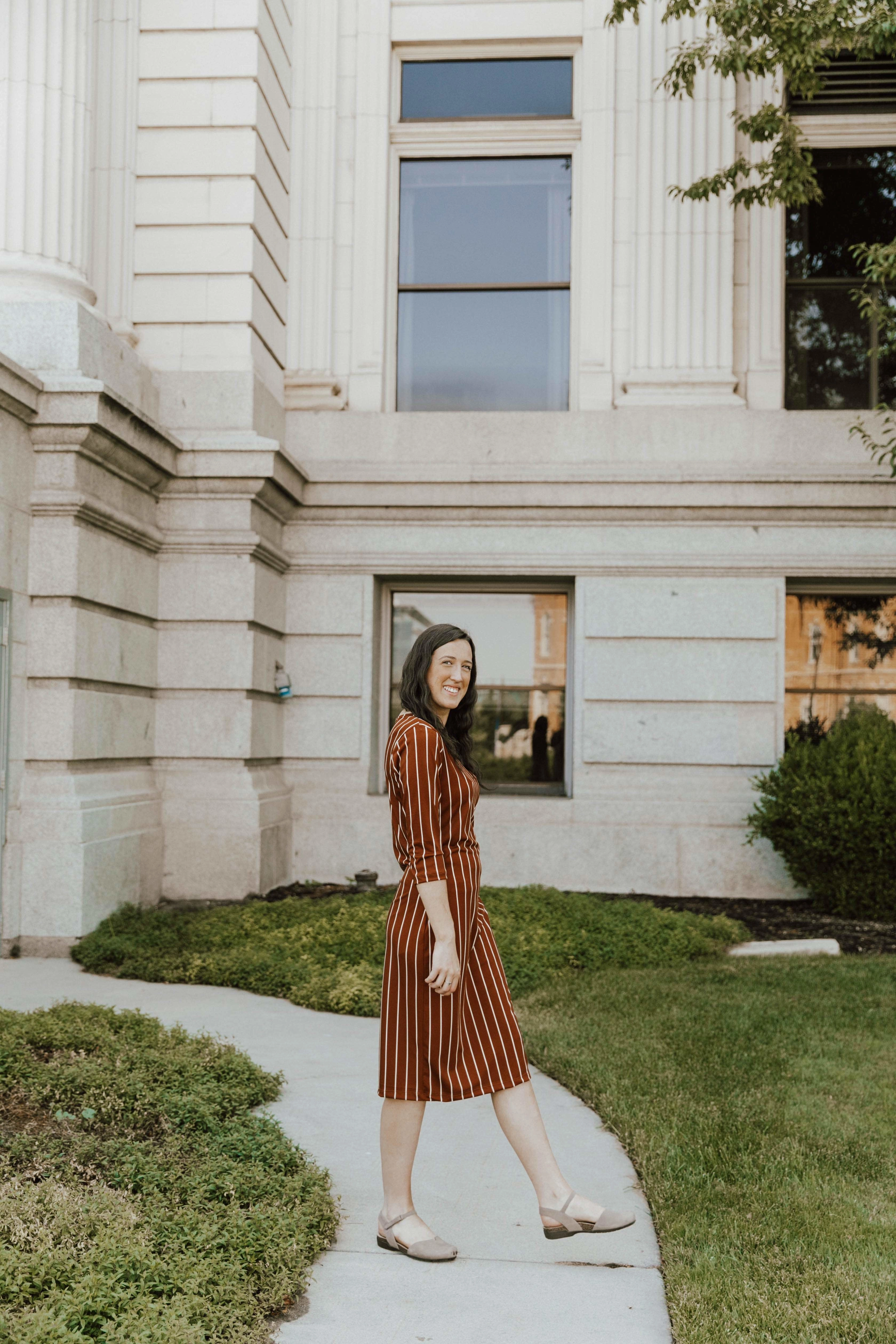 Fresh Flow Jadyn Dress Gold Stripe