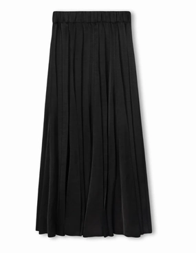 Epik Black Fillmore Silk Pleat Skirt W-22293 Outfit Shot Photoshoot Ready