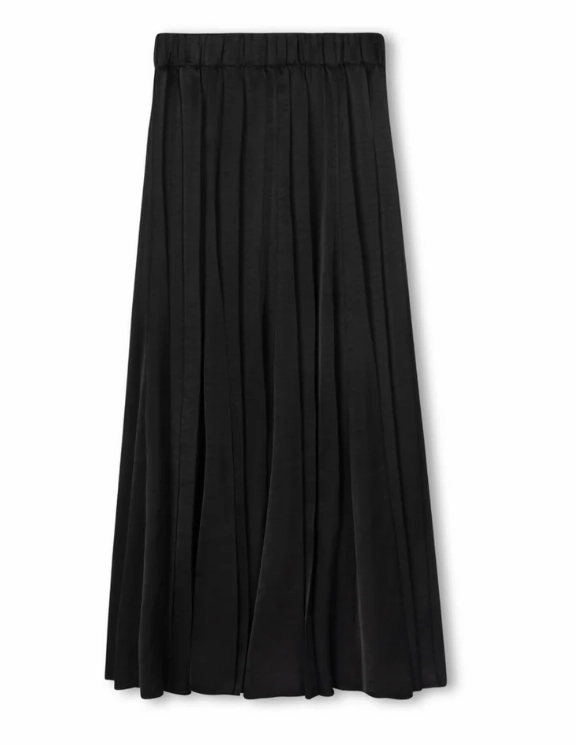 Epik Black Fillmore Silk Pleat Skirt W-22293 Sporty Edge